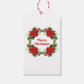 ポインセチアクリスマスギフトラベル ギフトタグ (正面)