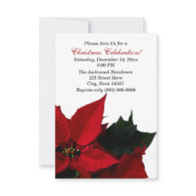 ポインセチアクリスマスパーティの招待状