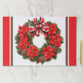 ポインセチアクリスマスパーティー25紙ランチョンマット ペーパーパッド (インサイチュ)