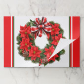 ポインセチアクリスマスパーティー25紙ランチョンマット ペーパーパッド (折り畳み)