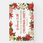 ポインセチアクリスマスファミリーアニュアルホリデーパーティー 横断幕 (縦)