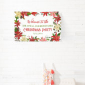 ポインセチアクリスマスファミリーアニュアルホリデーパーティー 横断幕 (インサイチュ)