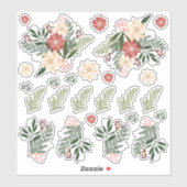 ポインセチアクリスマスホリデーコンタービニル シール (シート)