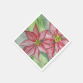 ポインセチアクリスマスホリデーパーティー スタンダードカクテルナプキン (角)