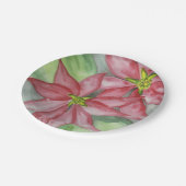 ポインセチアクリスマスホリデーパーティー ペーパープレート (アングル)