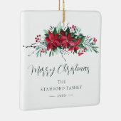 ポインセチアクリスマスホリデーファミリー セラミックオーナメント (右)