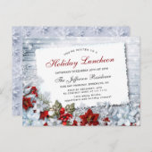 ポインセチアクリスマスホリデーランチョン招待状P ポストカード (正面/裏面)