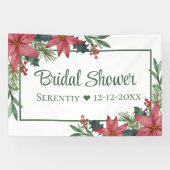 ポインセチアクリスマスレッドフローラブライダルシャワー 横断幕 (横)