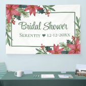 ポインセチアクリスマスレッドフローラブライダルシャワー 横断幕 (トレードショー)