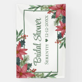 ポインセチアクリスマスレッドフローラブライダルシャワー 横断幕 (縦)