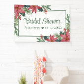 ポインセチアクリスマスレッドフローラブライダルシャワー 横断幕 (インサイチュ)