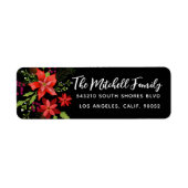 ポインセチアクリスマス住所 シール (正面)