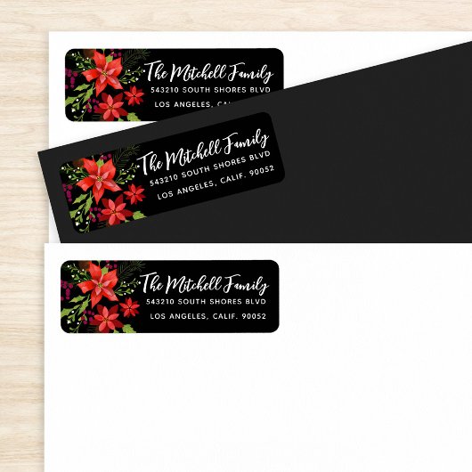 ポインセチアクリスマス住所 シール