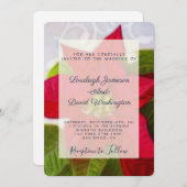 ポインセチアクリスマス結婚式招待状 招待状 (正面/裏面)