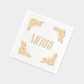 ポインセチアコーナーメリーデザイン 箔ナプキン (左)