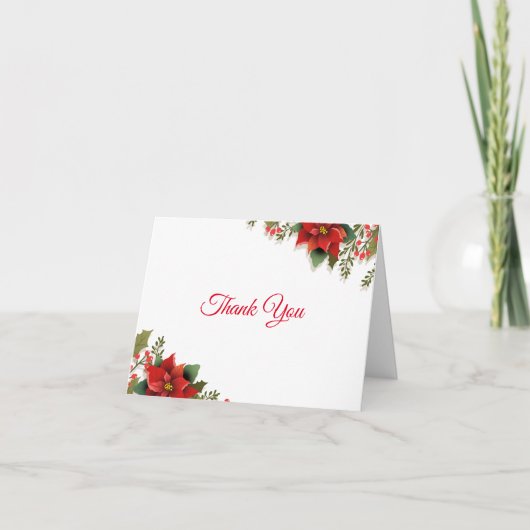 ポインセチアサンキューカード サンキューカード (正面)