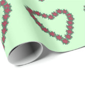 ポインセチアハートクリスマスラッピング紙 ラッピングペーパー (ロールコーナー)