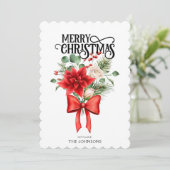 ポインセチアバラクリスマスフラワーブーケ シーズンカード (スタンド正面)
