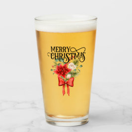 ポインセチアバラクリスマスフラワーブーケ タンブラーグラス