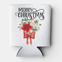 ポインセチアバラクリスマスフラワーブーケ 缶クーラー