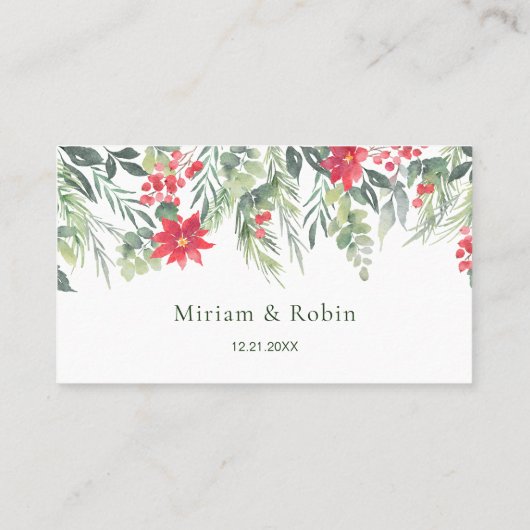 ポインセチアパイングリーンフォージレッドベリー座席表 プレイスカード (裏面)