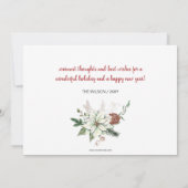 ポインセチアパインコーンウェヴムーヴェホリデーカード (裏面)