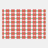 ポインセチアパターン（の模様が）あるフローラ ラッピングペーパーシート (正面3)