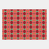 ポインセチアパターン（の模様が）あるフローラ ラッピングペーパーシート (正面)