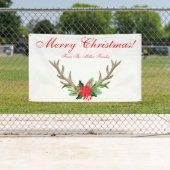 ポインセチアパーソナライズされたクリスマスファミリーバナー 横断幕 (インサイチュ)