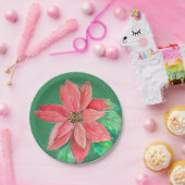 ポインセチアパーティープレート ペーパープレート (パーティー)