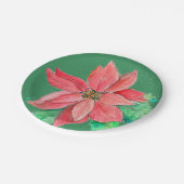ポインセチアパーティープレート ペーパープレート (アングル)