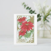 ポインセチアファッションドオールドクリスマス シーズンポストカード (スタンド正面)