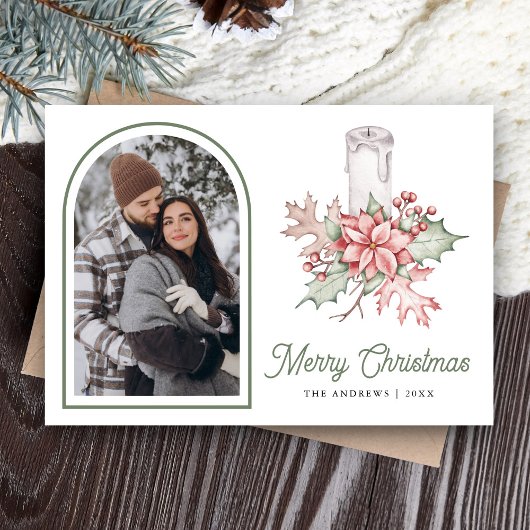 ポインセチアフェスティバルキャンドルアーチ写真クリスマス シーズンカード