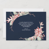 ポインセチアフェスティバルキャンドルフォトネイビークリスマス シーズンカード (裏面)