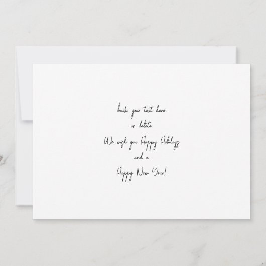 ポインセチアフレームVフォトホリデーカード (裏面)