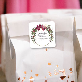 ポインセチアフローラお願い |緋色 スクエアシール