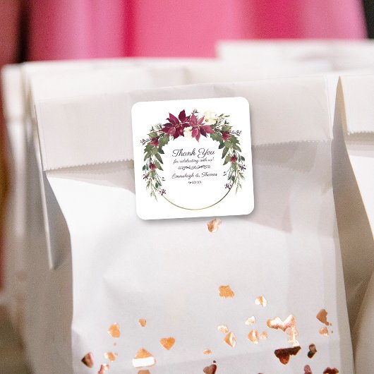 ポインセチアフローラお願い |緋色 スクエアシール