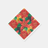 ポインセチアフローラウォーターカラークリスマスホリデー スタンダードカクテルナプキン (角)