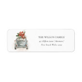 ポインセチアフローラクリスマスカーニューハウスアドレス ラベル (正面)