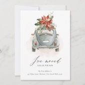 ポインセチアフローラクリスマスカー私はカードを移動 サンキューカード (正面)