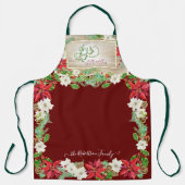 ポインセチアフローラクリスマスジョイへWorld Burgundy エプロン (正面)