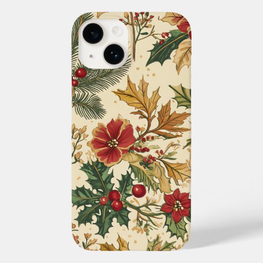 ポインセチアフローラクリスマスパターン(13) Case-Mate iPhoneケース (裏面)