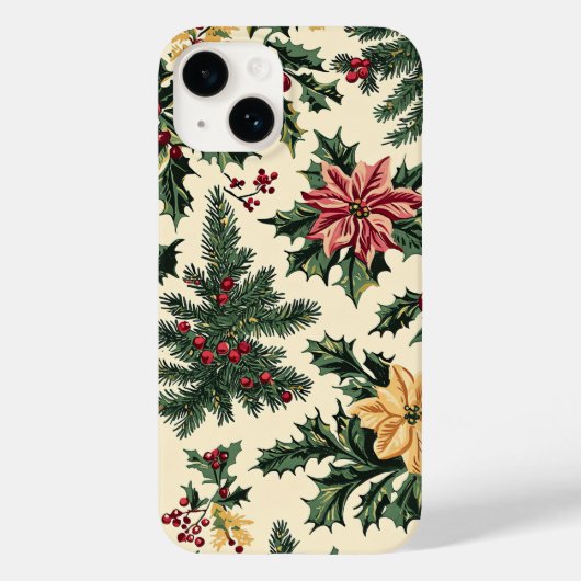 ポインセチアフローラクリスマスパターン(15) Case-Mate iPhoneケース (裏面)