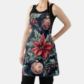 ポインセチアフローラクリスマスパターン(16) エプロン (インサイチュ)