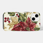 ポインセチアフローラクリスマスパターン(17) iPhoneケース (裏面横)