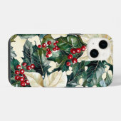 ポインセチアフローラクリスマスパターン(19) iPhoneケース (裏面横)