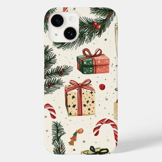 ポインセチアフローラクリスマスパターン(1) Case-Mate iPhoneケース (裏面)