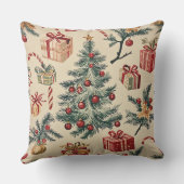 ポインセチアフローラクリスマスパターン(2) クッション (裏面)