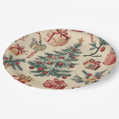 ポインセチアフローラクリスマスパターン(2) ペーパープレート (アングル)