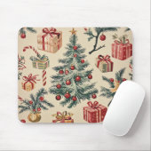 ポインセチアフローラクリスマスパターン(2) マウスパッド (マウス)